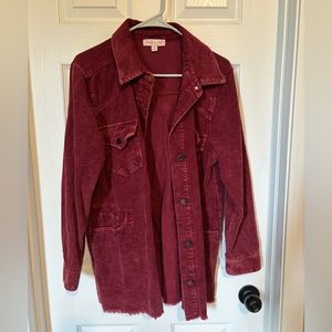Like new She + Sky burgundy corduroy shacket with pockets